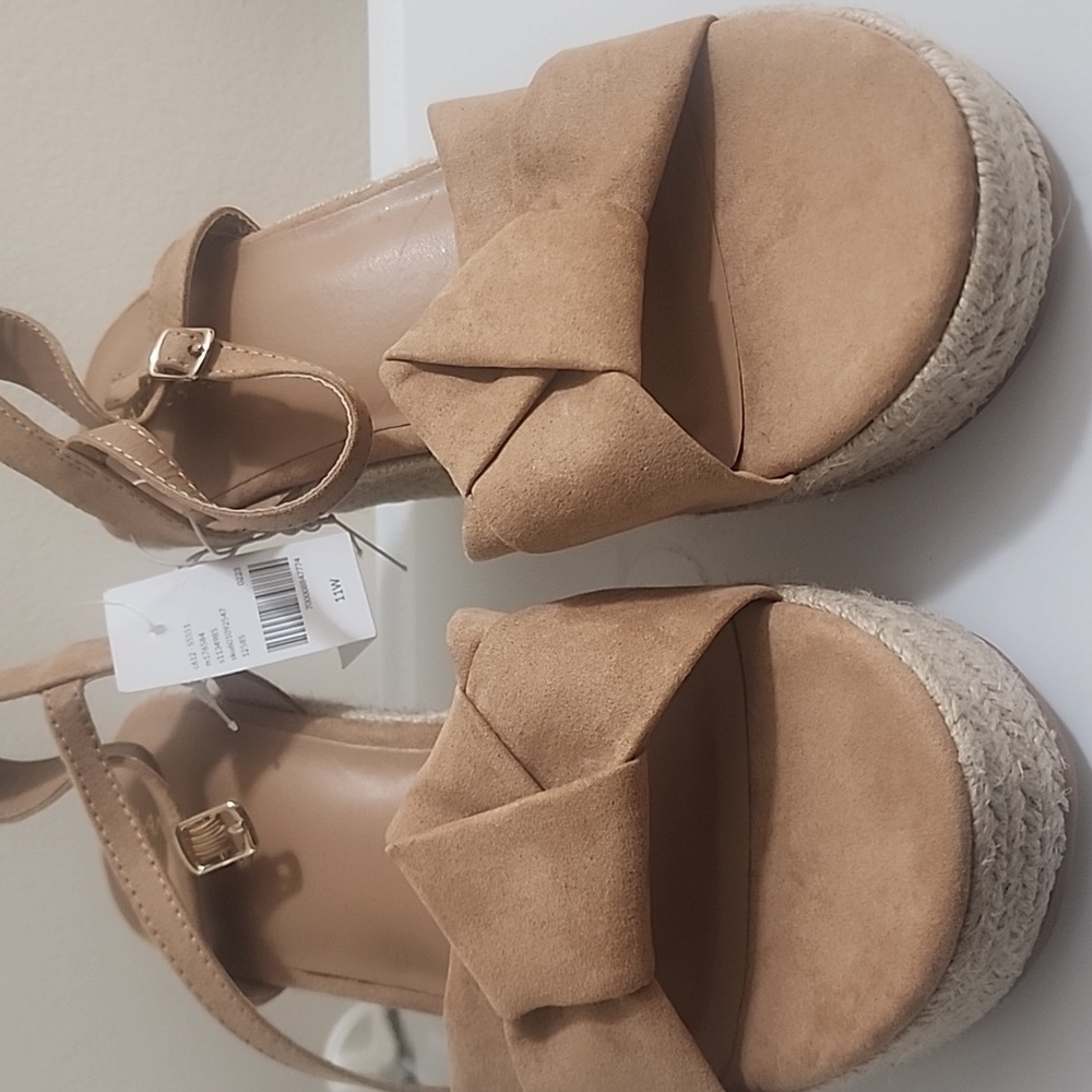 Lane Bryant Tan Espadrille Wedges